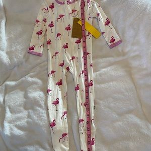 NEW Kyte Baby Flamingo Zipper Footie Sz 12-18 months